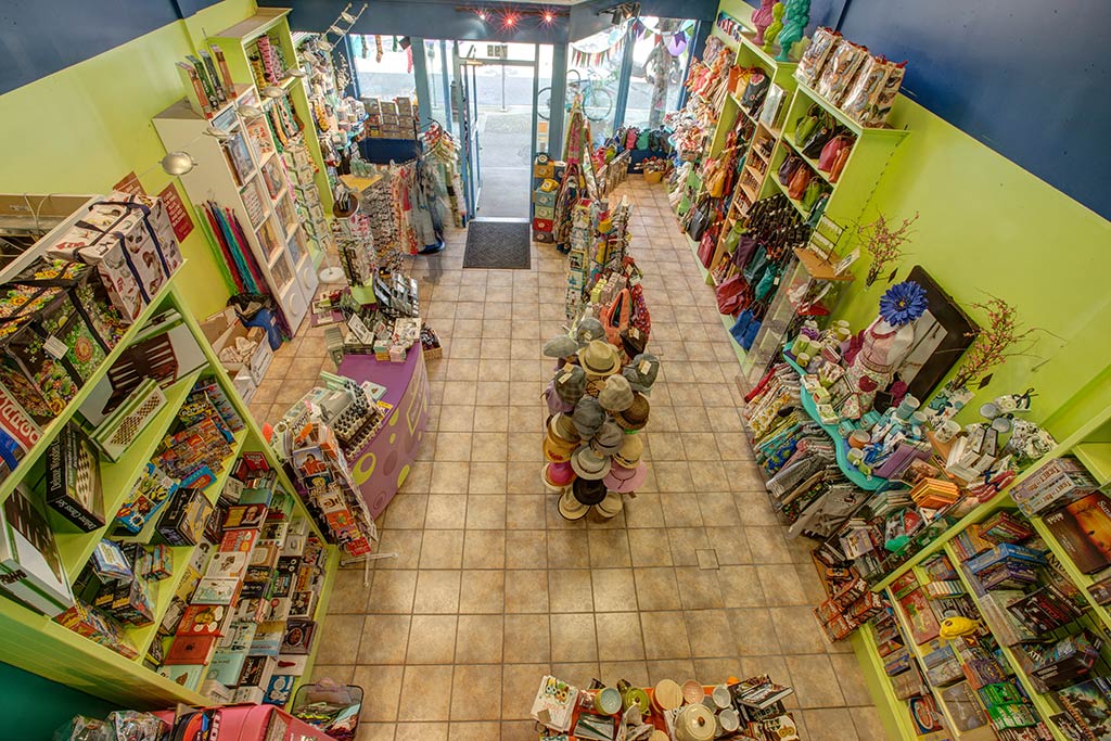 Pick up gifts that range from wacky to whimsical inside Oscar Libby's vibrant boutique. Credit: Tourism Victoria