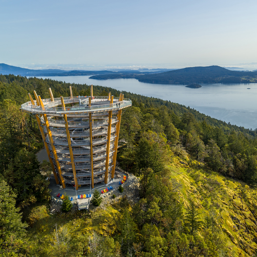 Immerse yourself into the beauty of the PNW this spring from new heights. Credit: Malahat Skywalk